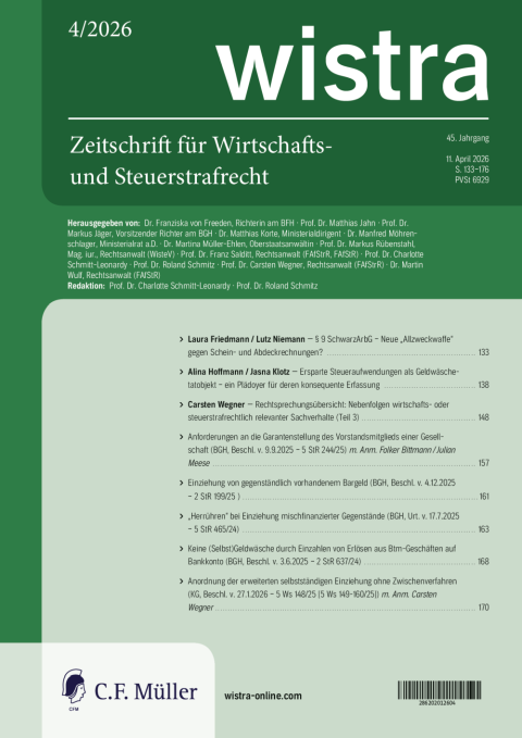 Aktuelles wistra-Cover