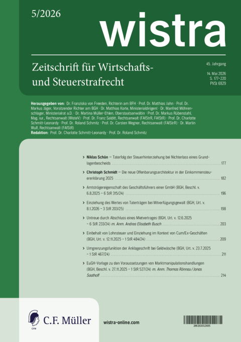 Aktuelles wistra-Cover